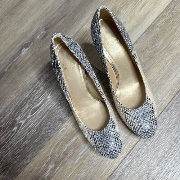Stuart Weitzman Two Tone Water snake Platform Pumps Size 7.5 - Picture 4 of 13